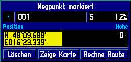 Displaydarstellung 2 fr Koordinateneingabe