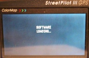Anzeige des StreetPilot III während des Firmwareupdates