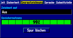 Anzeige des vollen Speichers der Spuraufzeichnung